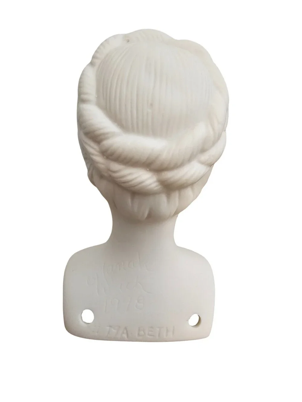 Vintage 1998 Unpainted Bisque Doll Bust Head 